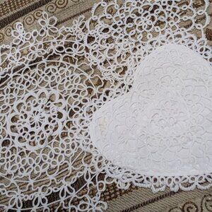 Lovely Vintage Hand Tatted Lace Doilies Mixed Set of 3 - White Cotton